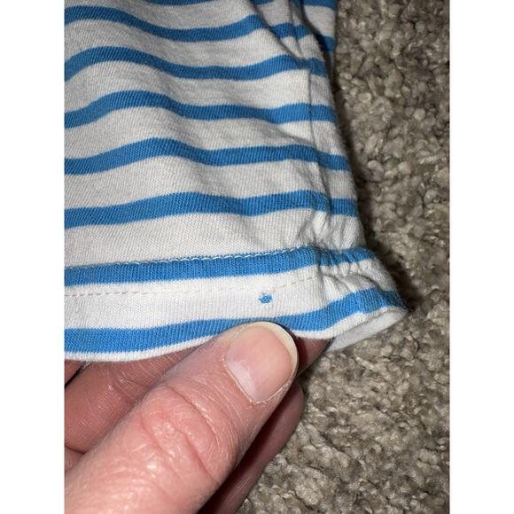 Girl’s Vineyard Vines Boxy Whale Patch Pink & Blue Striped T-Shirt Size 14 READ - Picture 9 of 11